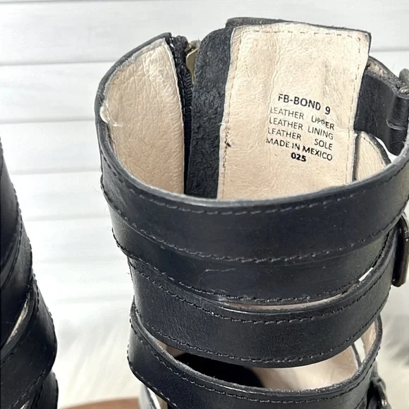 FREEBIRD l Bond Ankle Straps Open Toe Sandal Leather Boot Cowgirl Bohemian Sz. 9 - Picture 6 of 13